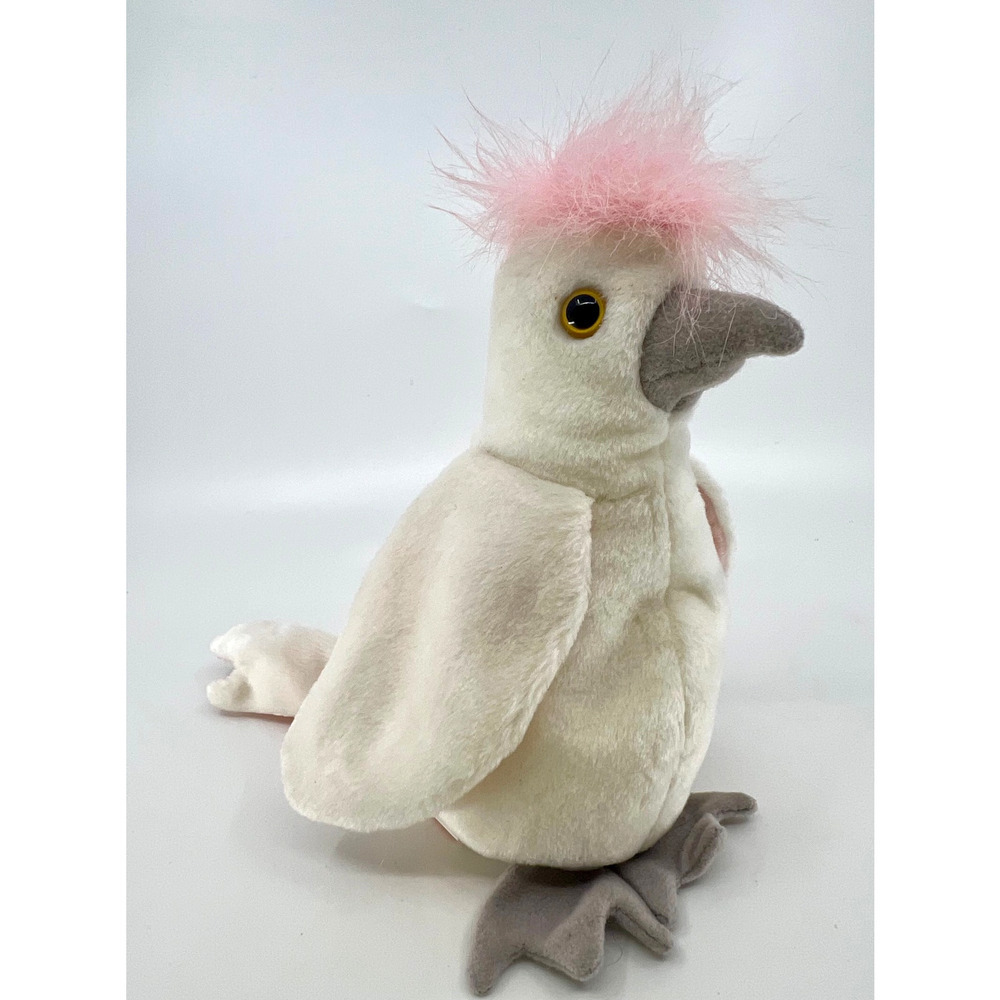 Vintage Ty Beanie Babies Kuku Cockatoo Bird - White